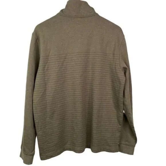 VAN HEUSEN MEN'S GREEN STRIPED 1/4 ZIP PULL-OVER SWEATSHIRT LARGE-EUC - Picture 3 of 5